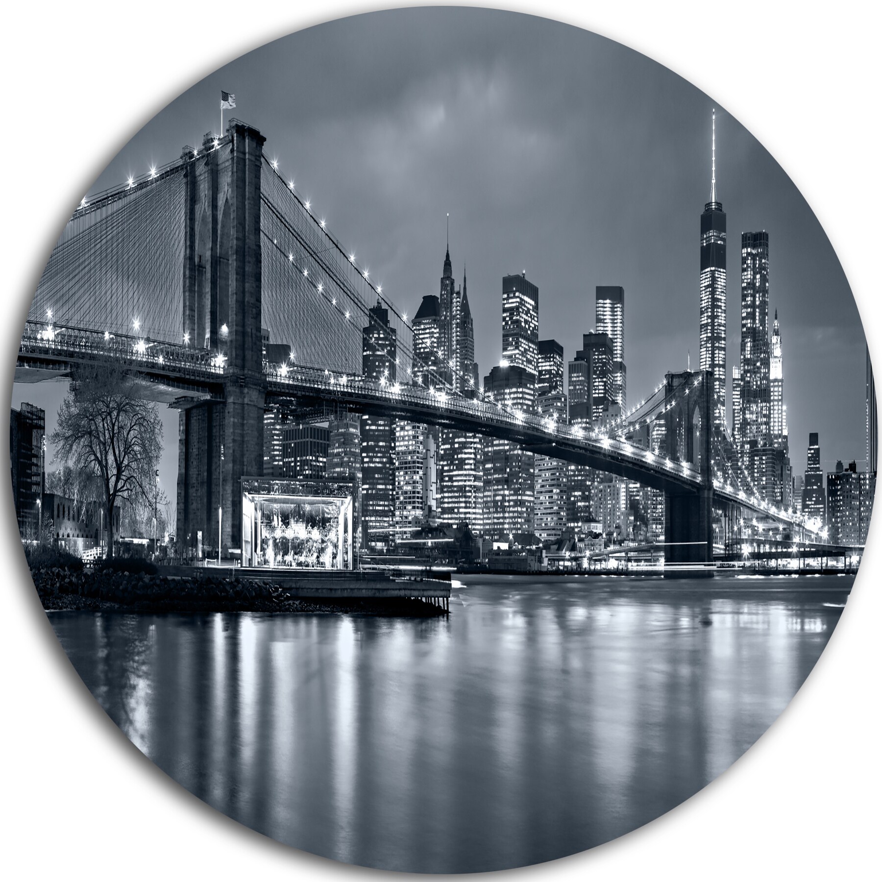 Disc of 23 23 H x 23 W x 1 D 1P Designart City with Blue Tint-Cityscape Metal Wall Art Disc of 23 23 H x 23 W x 1 D 1P Designart City with Blue Tint-Cityscape Metal Wall Art