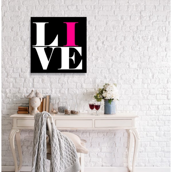 Shop Oliver Gal Live Hot Pink Typography And Quotes Wall Art Canvas Print Black White Overstock 14253252