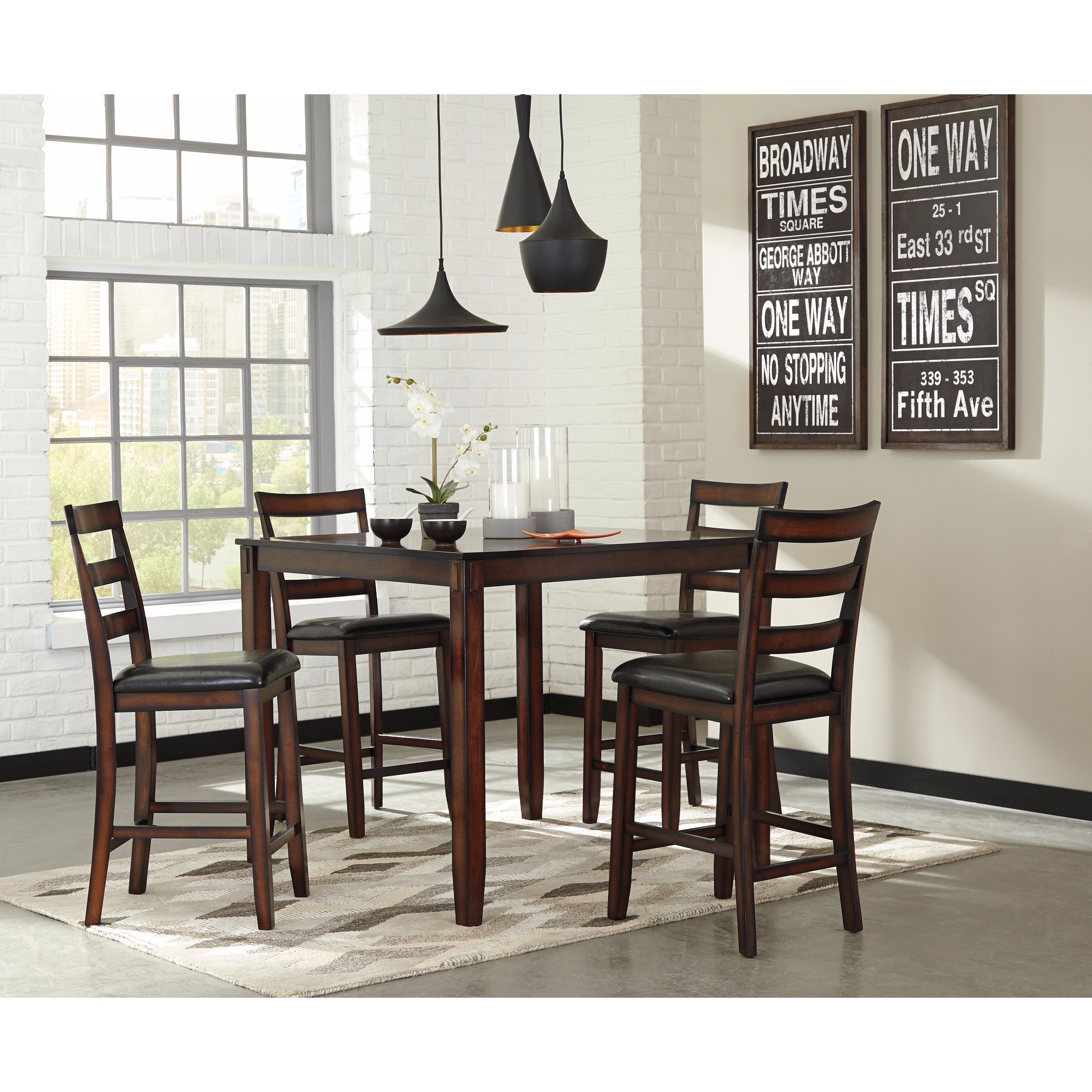 Brown Ashley Furniture Signature Design Coviar Dining Room Table And Chairs With Bench Set Of 6