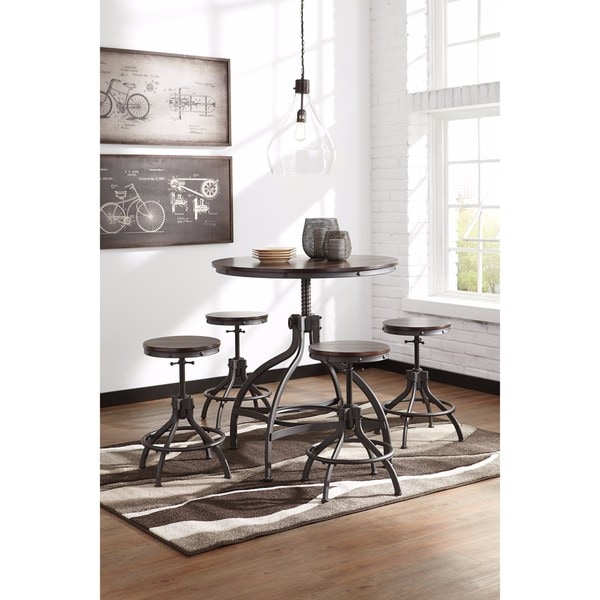 Signature Design by Ashley Odium Brown 5-Piece Counter Table Set