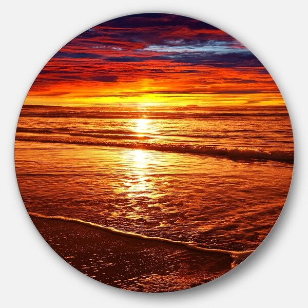 Shop Designart 'Colorful Sunset Mirrored in Waters' Modern ...