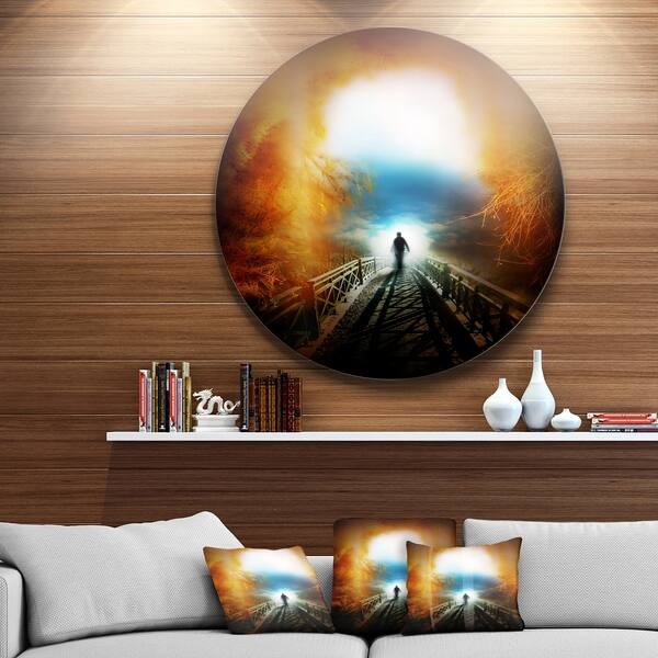 Designart Life After Death Tunnel Modern Landscape Disc Metal Artwork Overstock