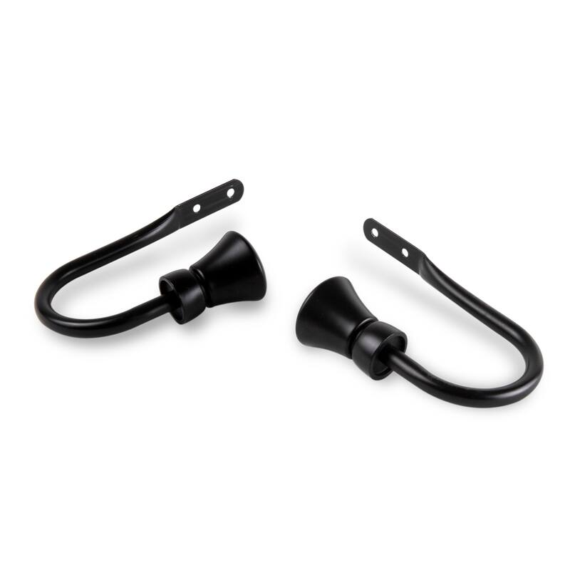 InStyleDesign Demi Curtain Holdback Pair - n/a - Black Finish - Black