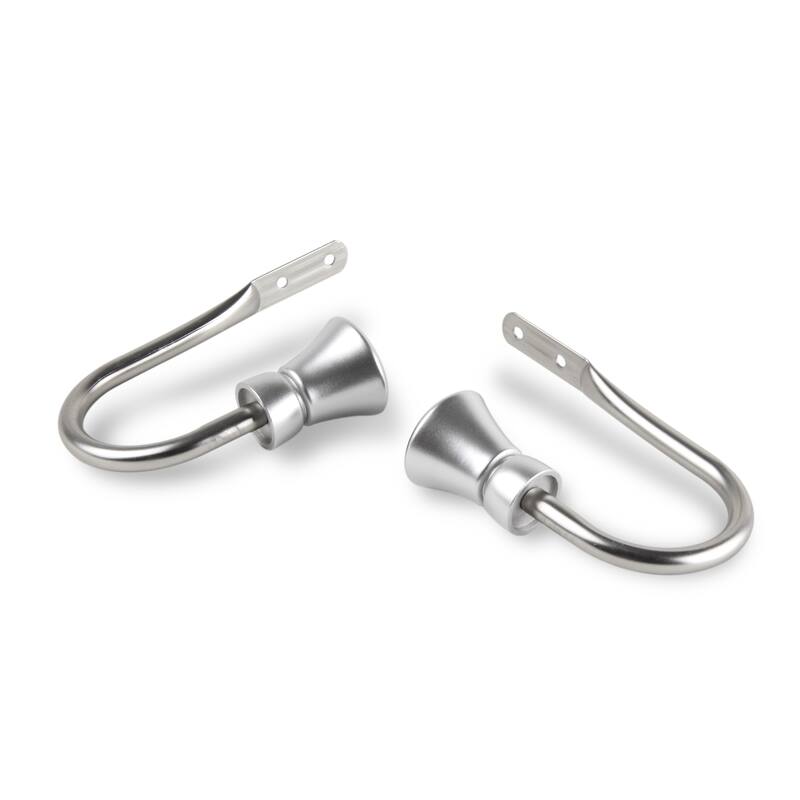 InStyleDesign Demi Curtain Holdback Pair - n/a - Nickel Finish/Satin - satin nickel