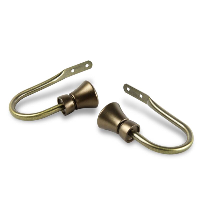 InStyleDesign Demi Curtain Holdback Pair - n/a - Antique/Brass Finish - Antique Brass