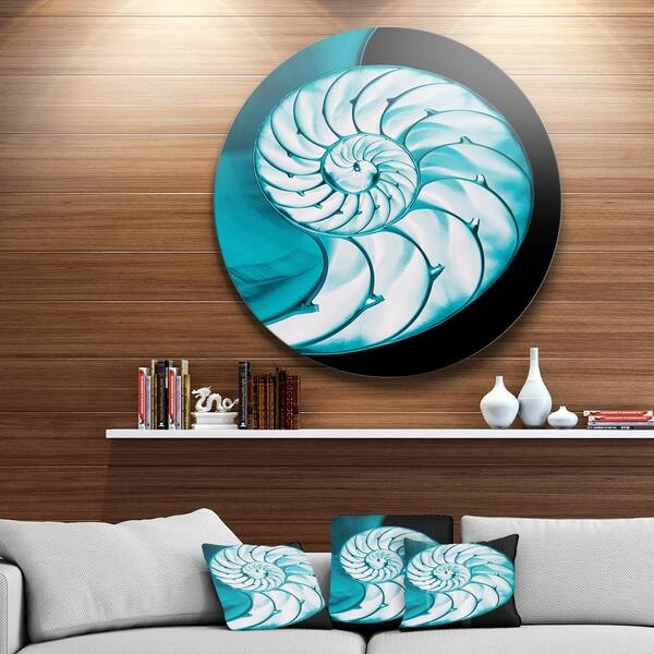 Shop Designart Chambered Nautilus Shell Abstract Art Large Disc Metal Wall Art Overstock