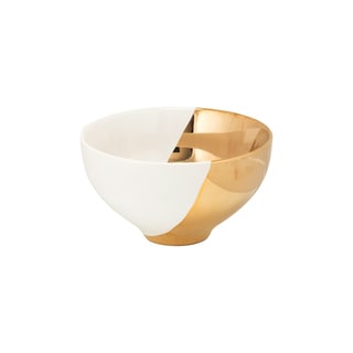 10 Strawberry Street White and Gold Two-Tone Cereal Bowl (Set of 4)