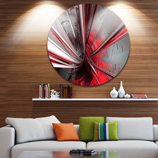Designart 'Fractal 3D Deep into Middle' Abstract Art Circle Metal Wall Art