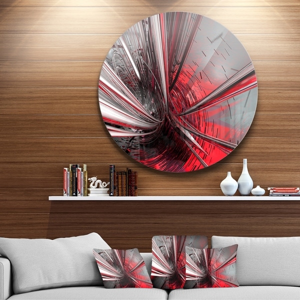 Designart 'Fractal 3D Deep into Middle' Abstract Art Circle Metal Wall Art