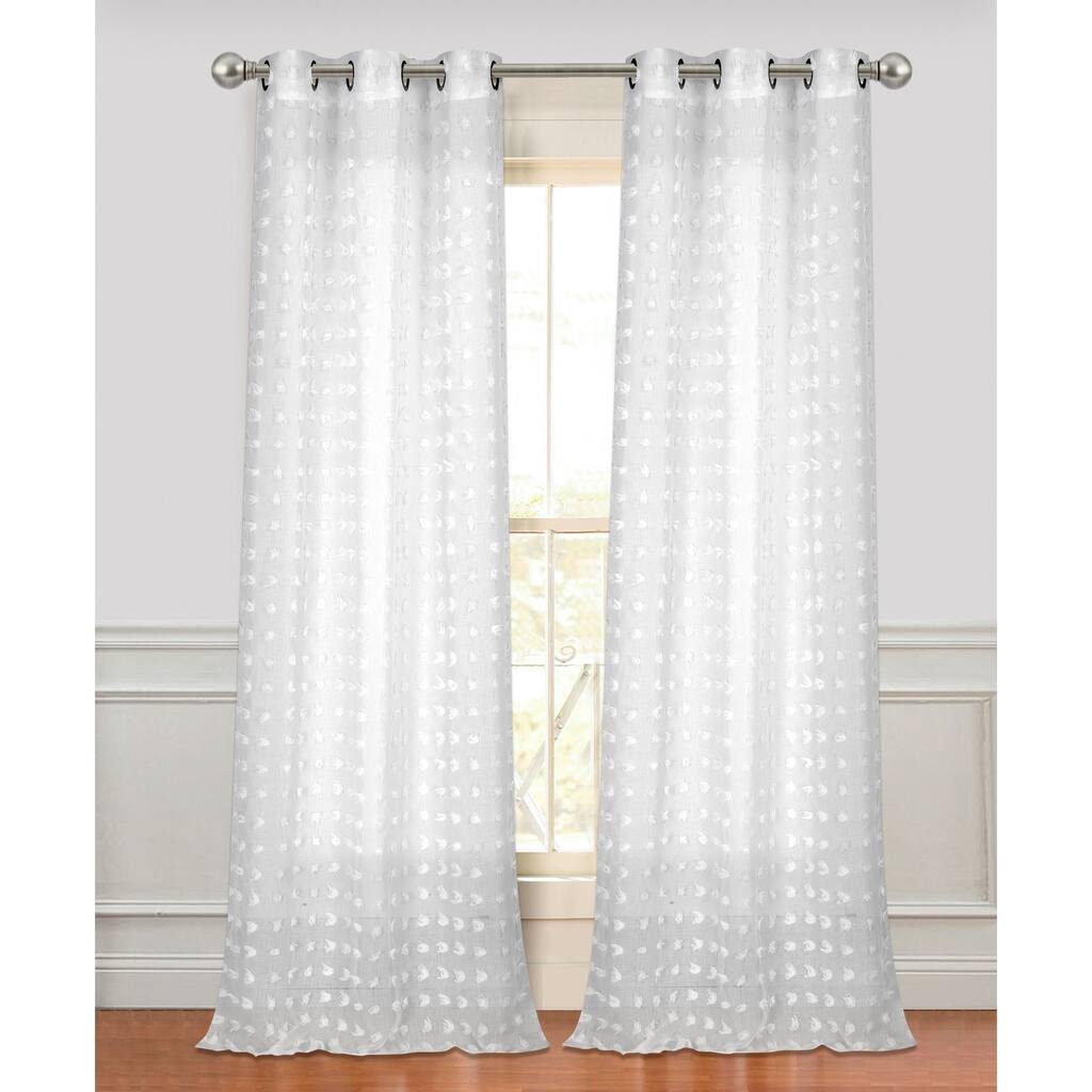 Cut Flower Sheer Grommet Panel Pair - 76 x 84