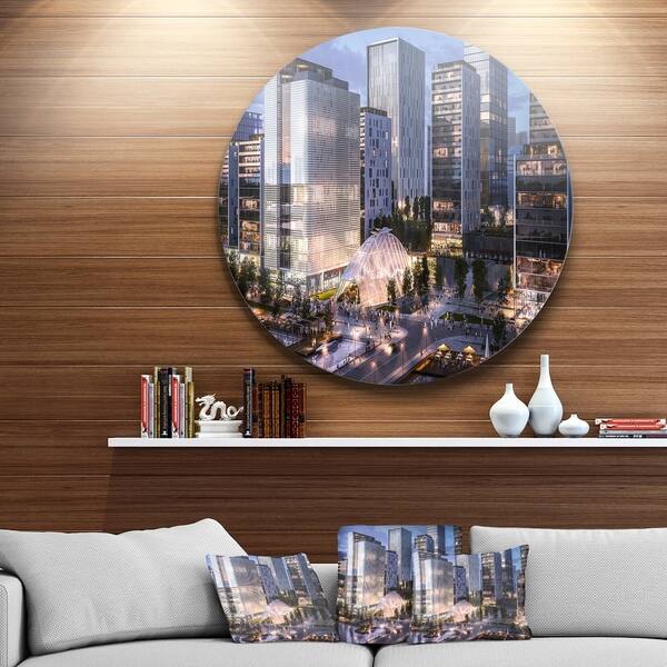 Designart undefinedResidential Complex Close-upundefined Cityscape Photo  Round Wall Art - Overstock - 14255078