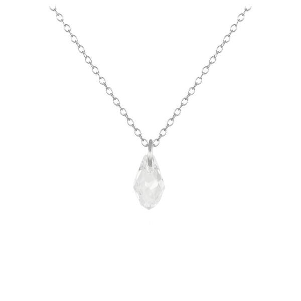 slide 1 of 6, Handmade Jewelry by Dawn Small Moonlight Crystal Briolette Sterling Silver Cable Chain Necklace (USA)