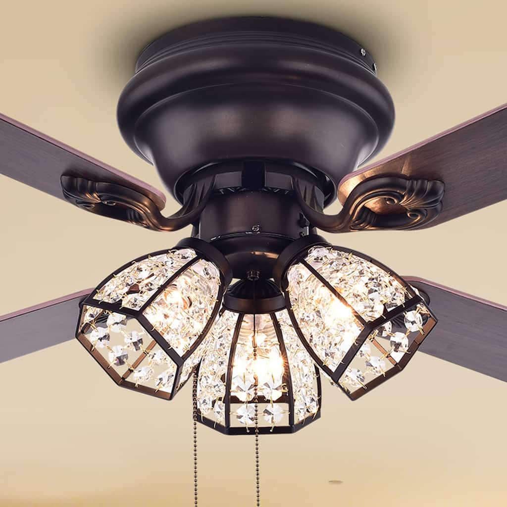 Tarudor 42-inch Antique Bronze 3-Light Ceiling Fan