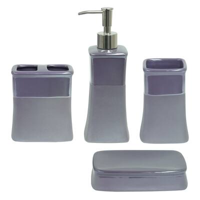 Jessica Simpson Kensley Purple 4-piece Bathroom Accessory Set