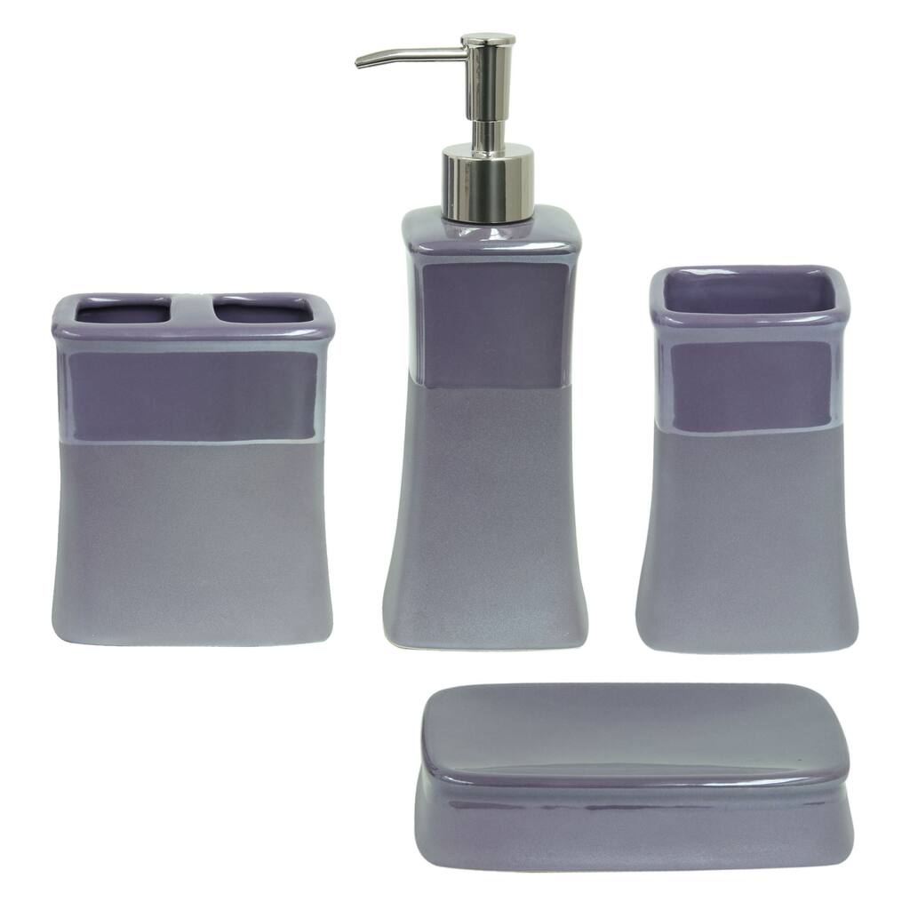 Jessica Simpson Kensley Purple 4-piece Bathroom Accessory Set