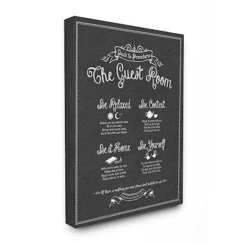 'The Guest Room Guide' Stretched Canvas Wall Art