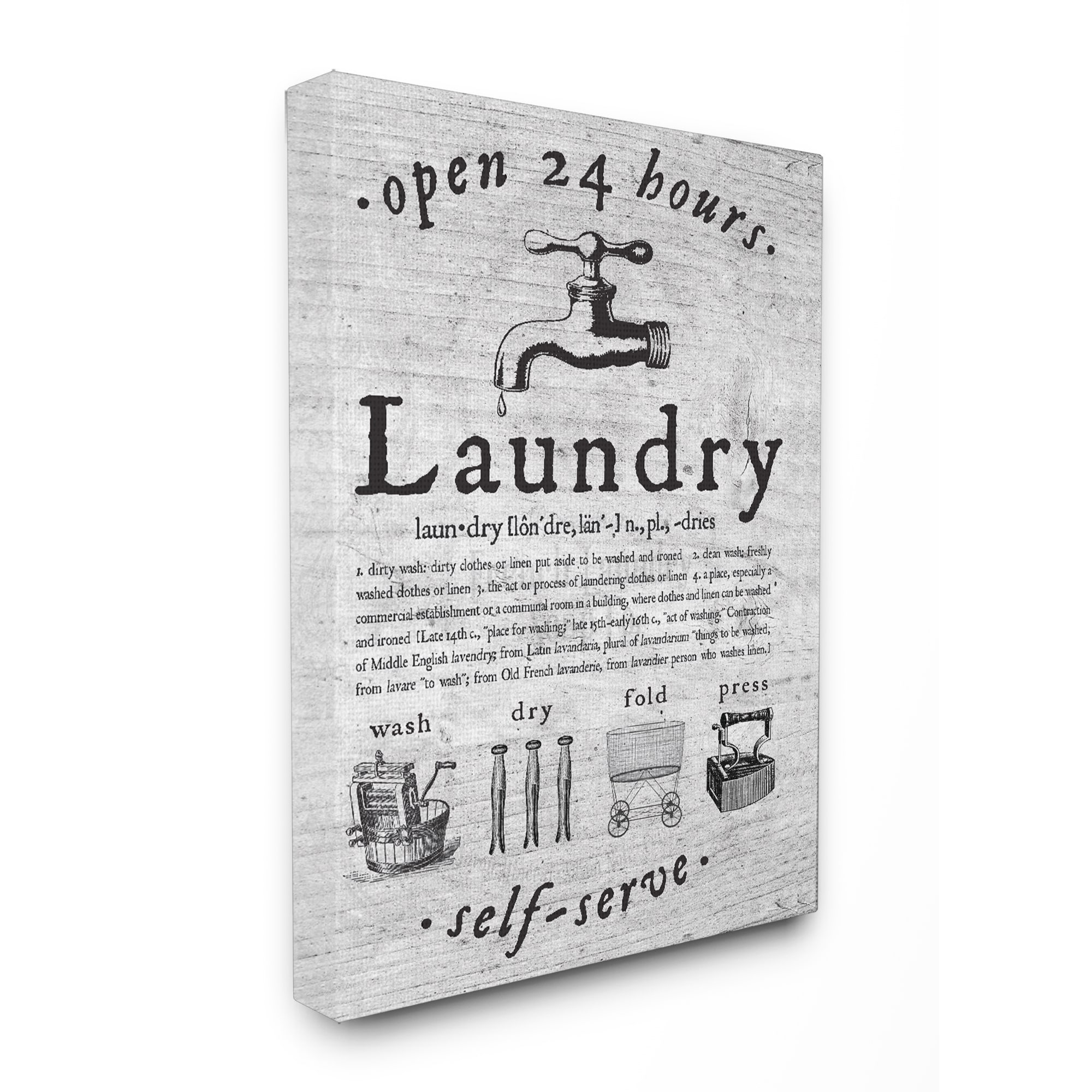 17 x 17 The Stupell Home D/écor Collection Wash Dry Fold Over and Over Again Humor Stretched Canvas Wall Art