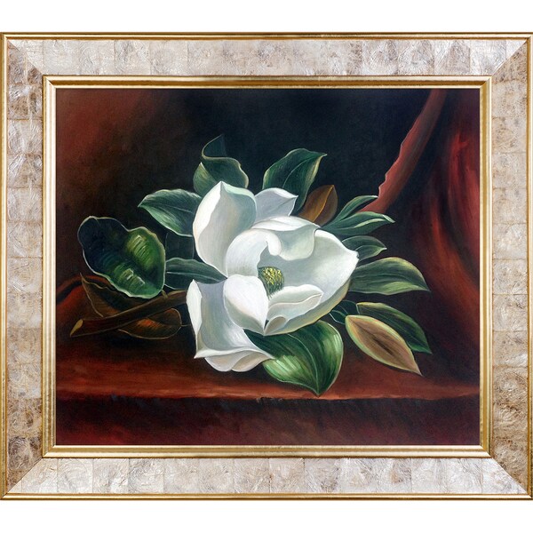 Martin Johnson Heade 'The Magnolia Blossom, 1888' Hand Painted Framed ...