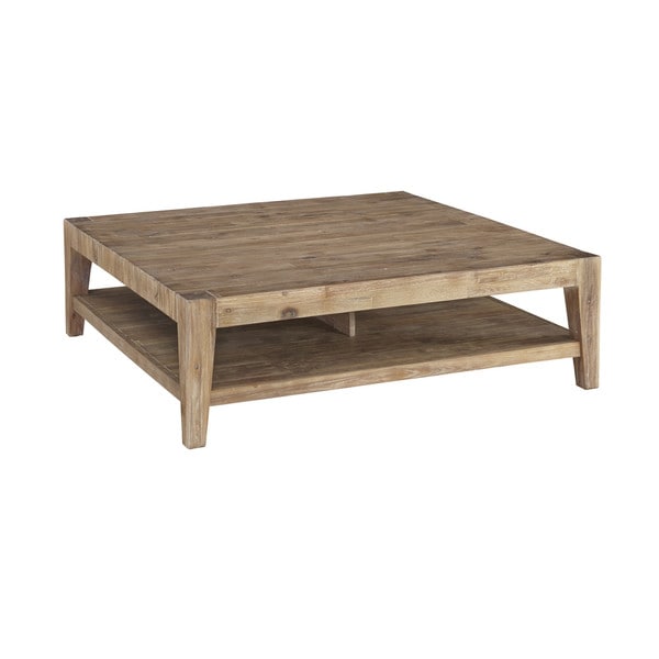 Contemporary Weathered Tyler Acacia Square Coffee Table