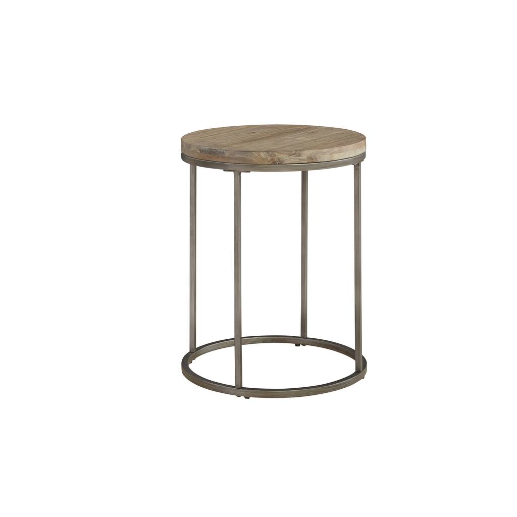 Transitional Alana Acacia Wood Round End Table