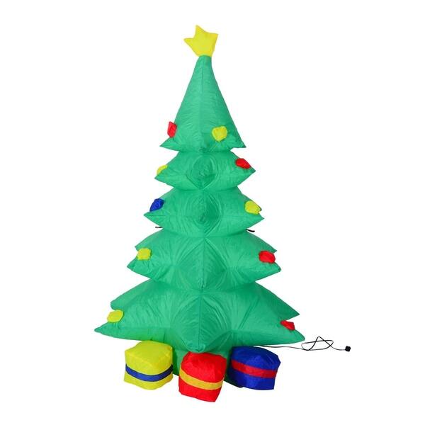 Shop 4 Tall Outdoor Led Inflatable Christmas Yard Decor Holiday Tree With Presents Overstock 14256268
