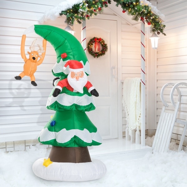 Shop 7' Tall Outdoor Lighted Airblown Inflatable Christmas Lawn ...