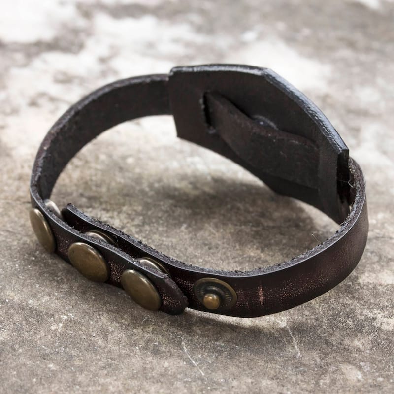 Handmade Leather Blue Soul Lapis Lazuli Bracelet (Thailand)
