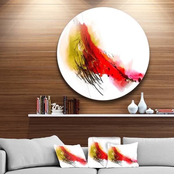 Shop Designart Multicolor Stain Abstract Round Wall Art On