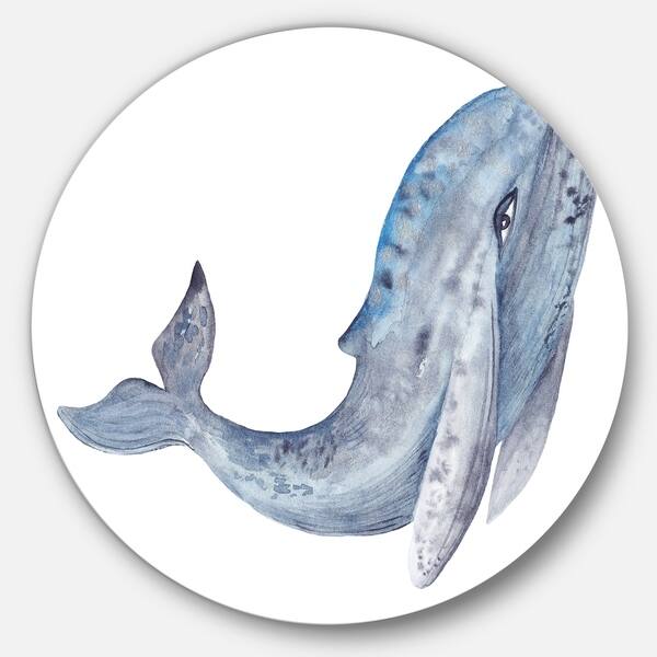 Shop Designart Whale Watercolor Animal Painting Circle Wall Art