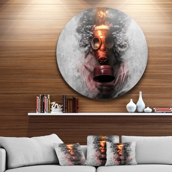 Designart Toxic Man In Mask Portrait Digital Art Disc Metal Artwork Overstock 14263676
