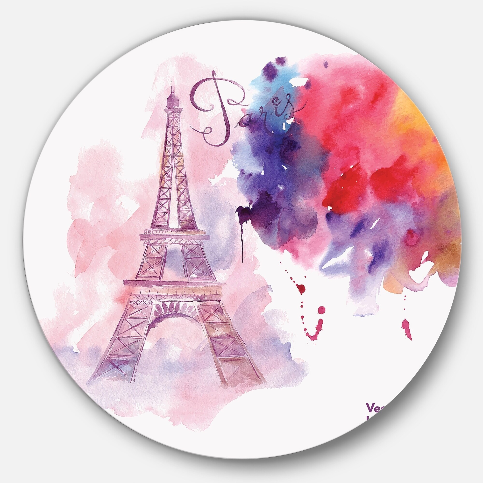 Shop Designart Eiffel Tower In Cloud Of Colors Watercolor