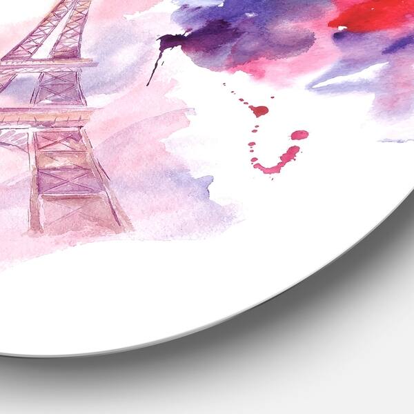 Shop Designart Eiffel Tower In Cloud Of Colors Watercolor