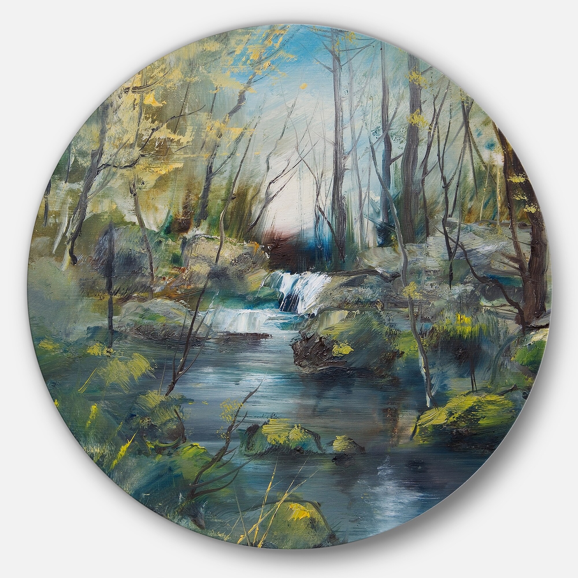 Designart Purple Haystack Rock Seascape Round Wall Art Disc of 23 inch 23X23-Disc Blue Designart Purple Haystack Rock Seascape Round Wall Art Disc of 23 inch 23X23-Disc Blue