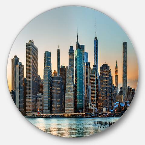 Designart 'New York City Skyline' Photography Circle Wall Art