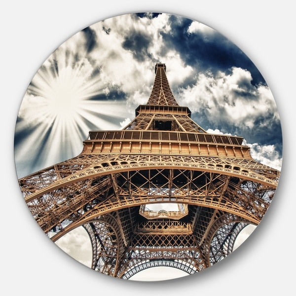 Shop Designart 'Fisheye View of Eiffel Tower' Cityscape Digital Art