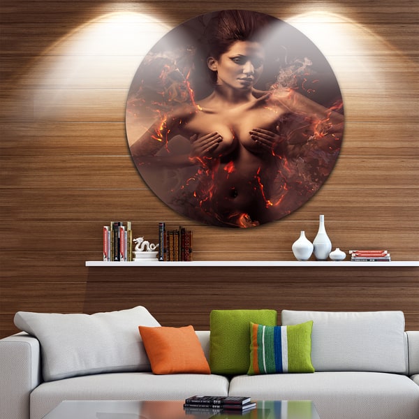 Shop Designart Woman Sensual Contemporary Circle Wall Art Overstock 14264624