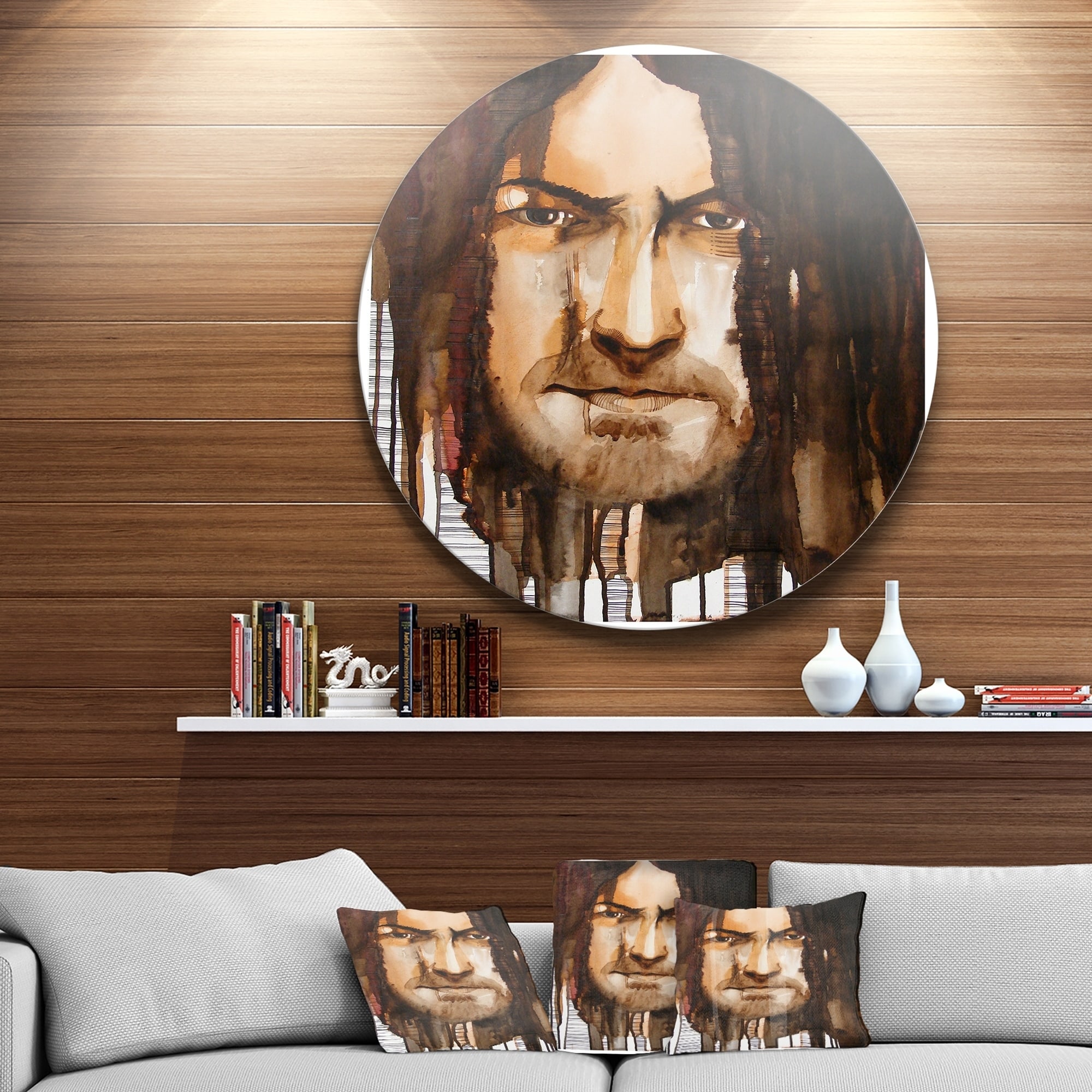 Shop Designart Illustrated Handsome Guy Portrait Digital Art Disc Metal Wall Art Overstock 14265190