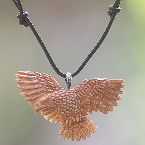 Horn Pendant FEATHER Carved 5 inch # 36 3 piece Bone