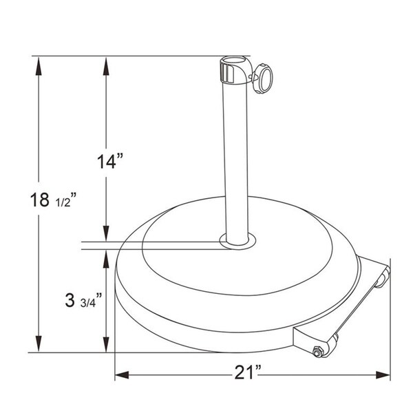 weighted umbrella base with wheels