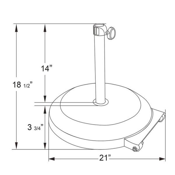 Havenside Home North Bend 75pound Round Concrete Weighted Powdercoated