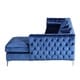 preview thumbnail 5 of 9, Chic Home Monet Velvet Silver Right Facing Sectional Sofa, Navy