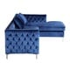 preview thumbnail 4 of 9, Chic Home Monet Velvet Silver Right Facing Sectional Sofa, Navy