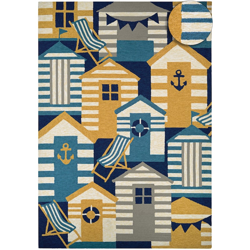 Outdoor Escape Beach Hut Indoor/ Outdoor Area Rug