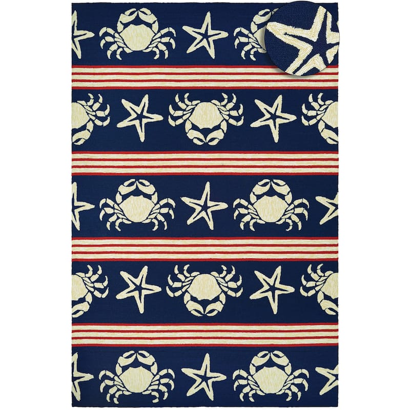 Outdoor Escape Blue Claws Indoor/ Outdoor Area Rug