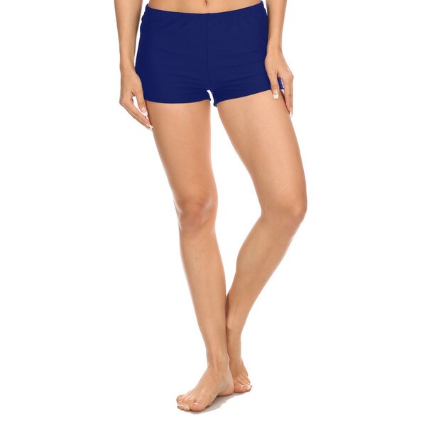 Famous Maker Women's Solid Navy Boyshorts Style Swimsuit Bottoms