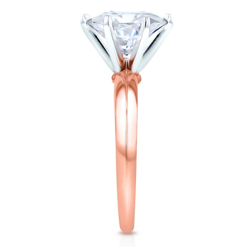 Annello by Kobelli Rose Gold Oval 2 1/10ct Moissanite Solitaire Engagement Ring