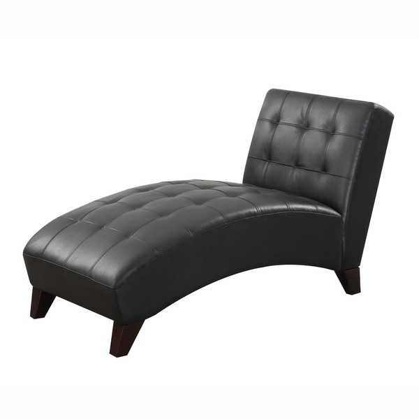 black fabric chaise lounge