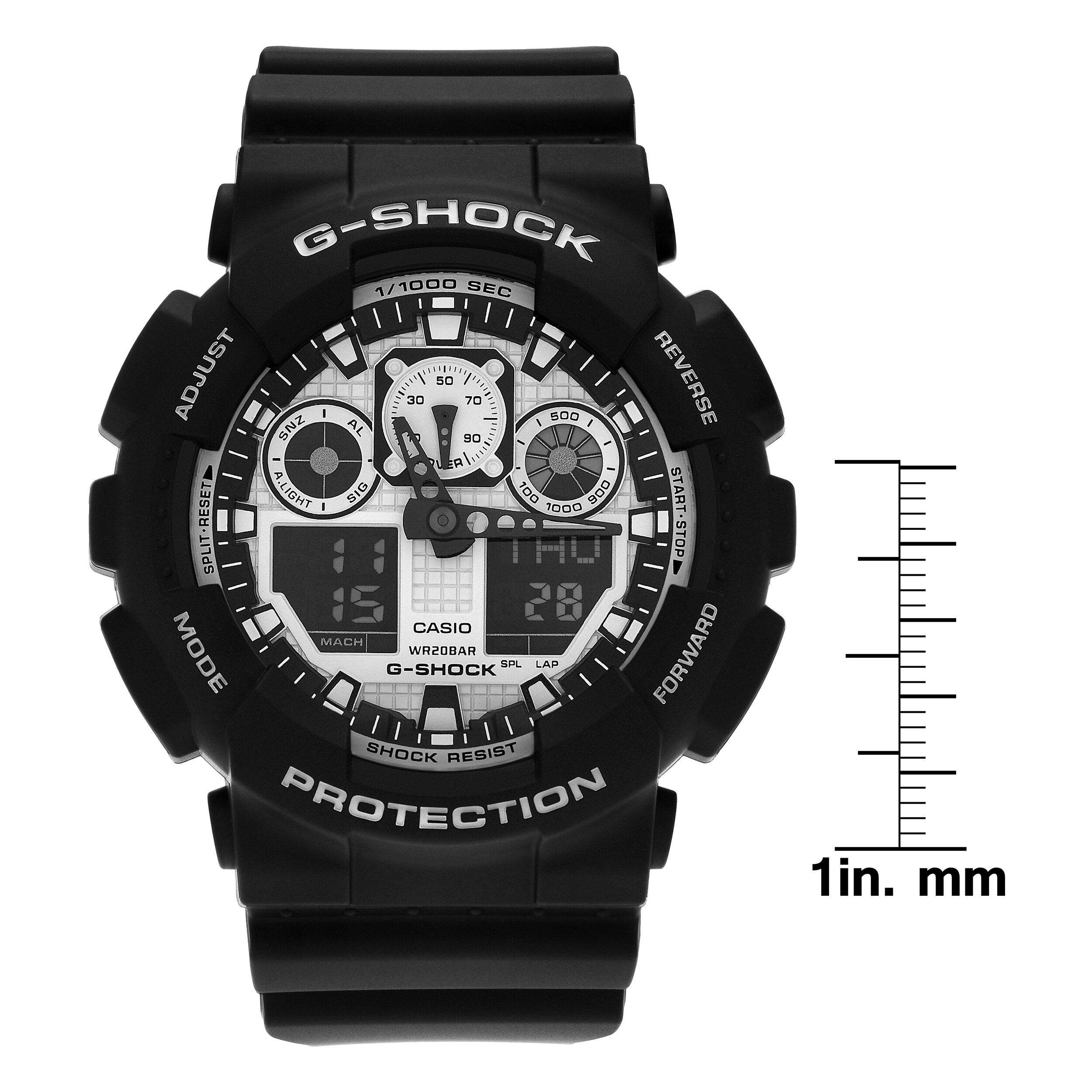 g shock black and white