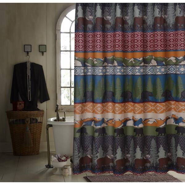 Shop Greenland Home Fashions Black Bear Lodge Shower Curtain On