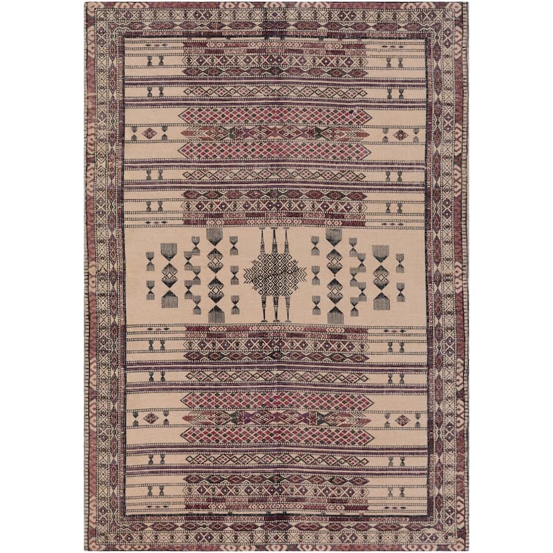 Hand-Woven Breckenridge Jute Area Rug - 2' x 3' - 2' x 3' - Purple